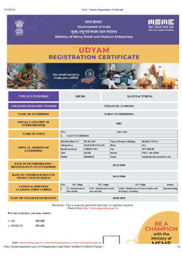 Yadav Enterprises Udyam Registration
